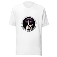 Silent Moves Loud Results With Dark Purple - Unisex White T-Shirt